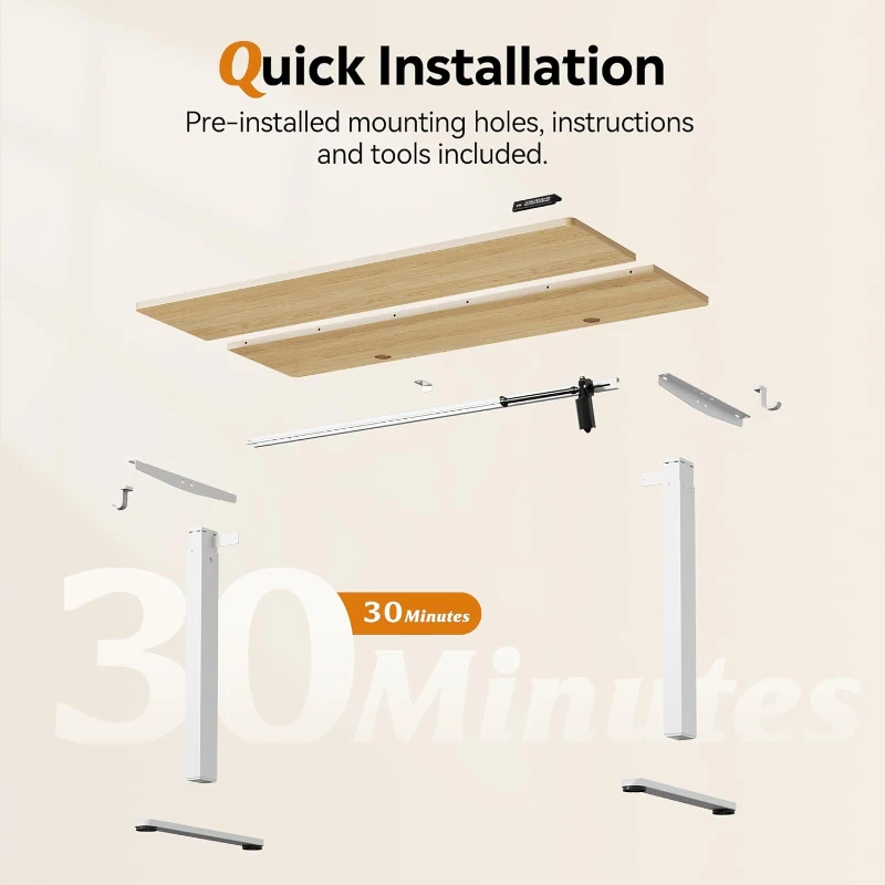 Elektrisch höhenverstellbarer Schreibtisch, Anti‑Kollisionssystem, stufenlos verstellbar, 72–118 cm, 160x70x72-118 cm, Eichenfarbe