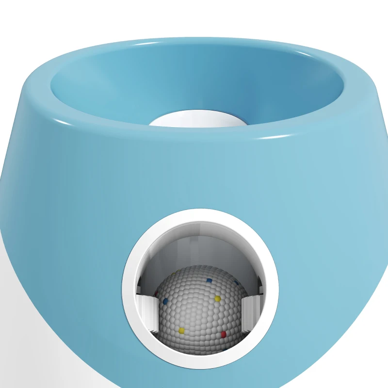 PawHut Automatic Dog Ball Launcher with 5 ETPU Balls 5.8 cm, 3 Distance Settings 6/10/14 m, Blue