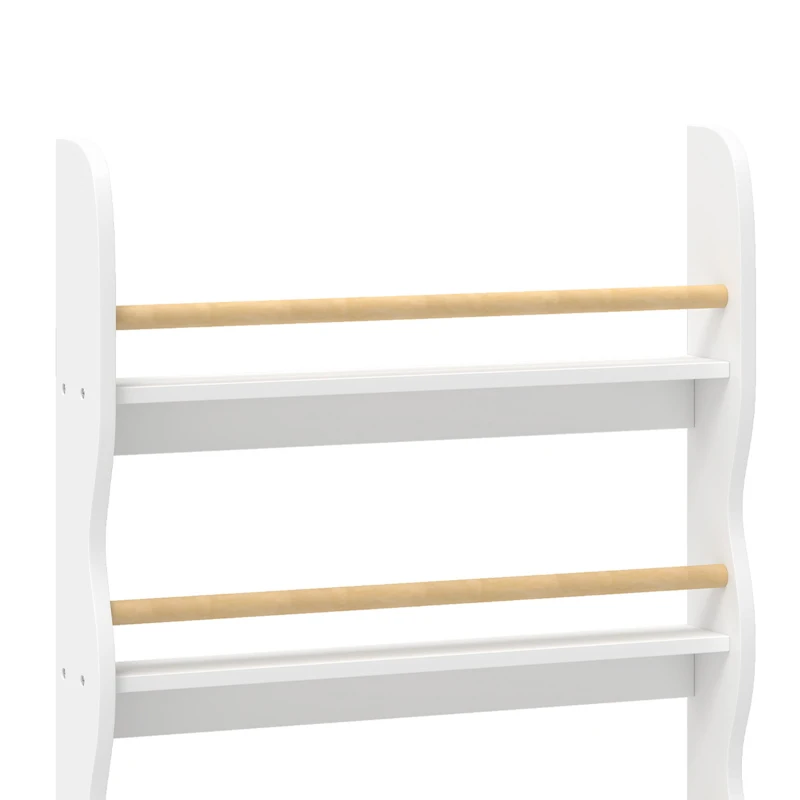 AIYAPLAY Bibliothèque murale pour enfant, rangement livre enfant 4 niveaux, fixer au mur, 60 x 10 x 98 cm, blanc