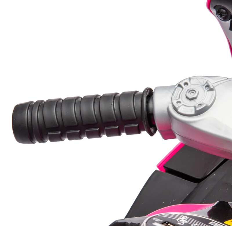 Elektrisches Kinder-Motorrad, leuchtenden Rädern, Vor-/Rückwärtsbetrieb und Echtzeit-Akkuanzeige, 78.1x40.6x51.5 cm, Rosa