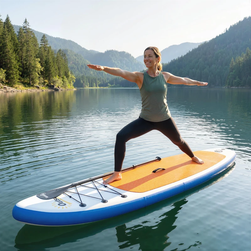 Outsunny Stand Up Paddling Board Set Aufblasbar 305cm SUP Board mit Aluminium-Paddel abnehmbarer Finne Fußschlaufe