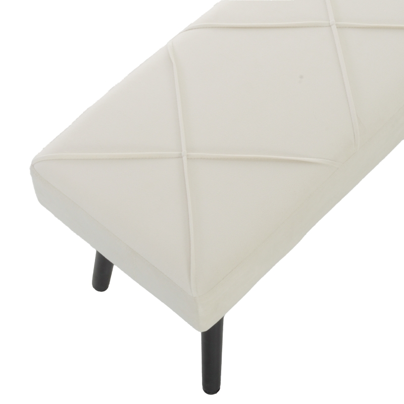 HOMCOM Upholstered Hallway Bench, End of Bed Bench with X-Shape Design and Steel Legs, Cream