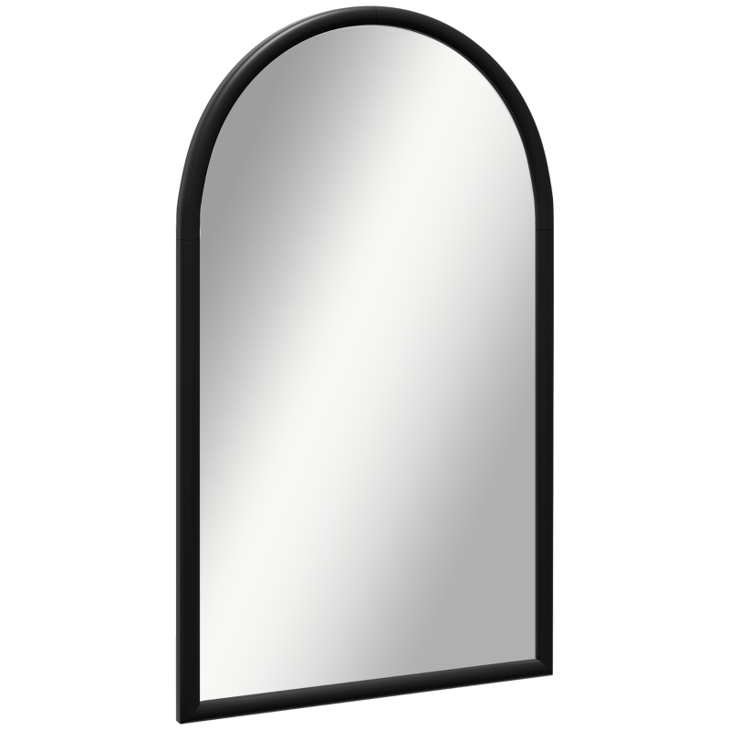 HOMCOM Miroir mural arche, 110 x 65 cm Cadre en bois, Miroir arqué pour le salon, la chambre, l'entrée, noir
