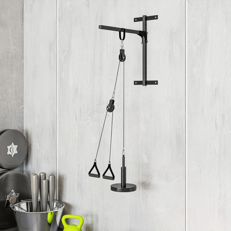 SPORTNOW Pulley Machine Home Gym e Puleggia LAT Machine, Attacco per Dischi Pesi Universali e Accessori