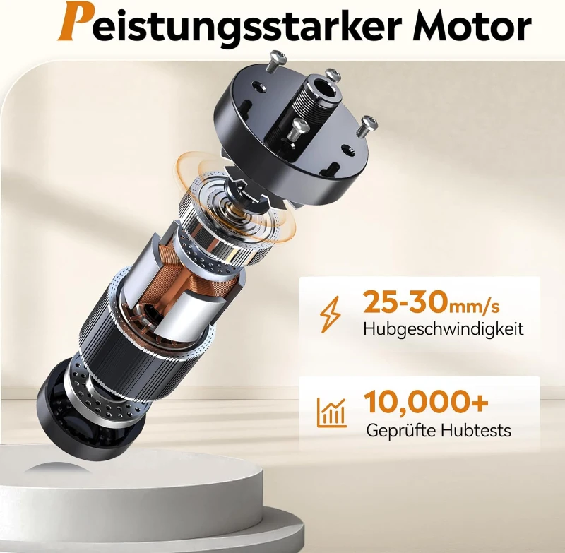 Elektrisch höhenverstellbarer Schreibtisch, leiser Motor mit 3 Speicherplätzen,140×70 cm, 72–118 cm, 140x70x72-118 cm, Braun