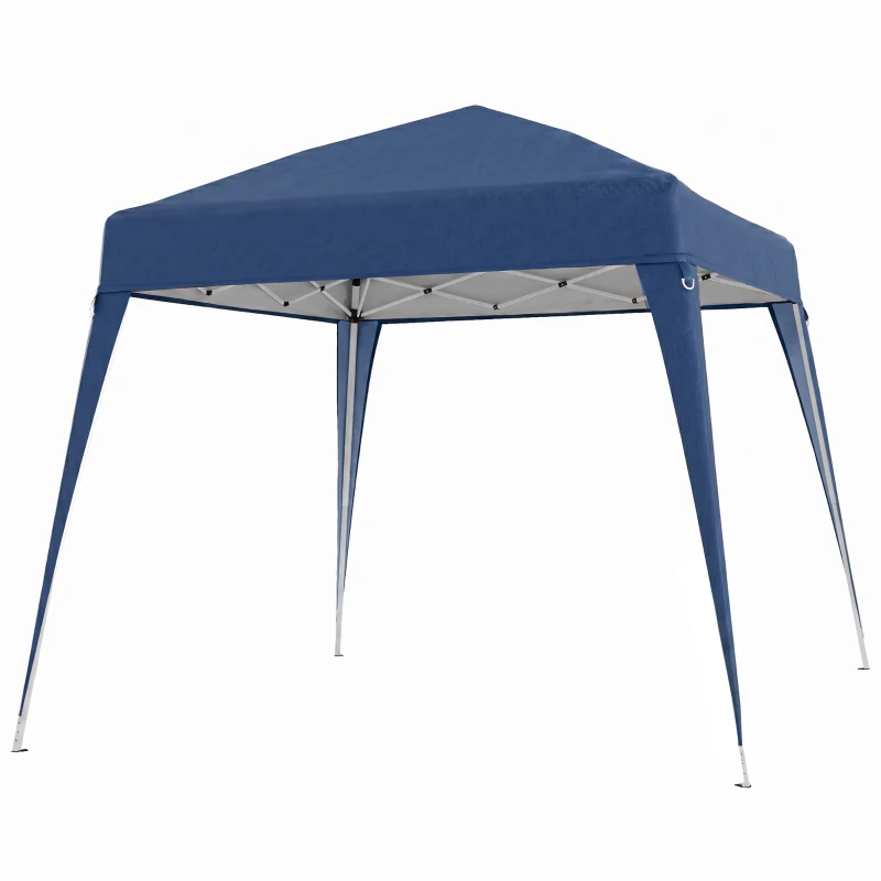 Outsunny Carpa Plegable 2,4x2,4 m, Pop-up, Cenador Pabellón de Jardín, Altura Ajustable con Bolsa de Transporte, Anti-UV, Impermeable, Gazebo para Camping, Fiestas, Exterior, Azul