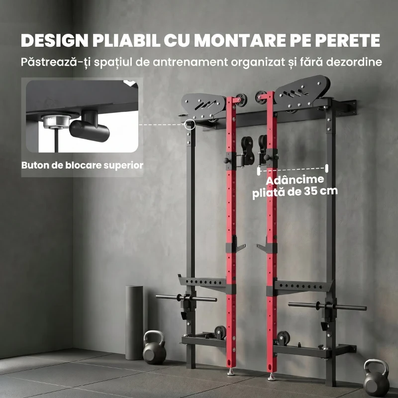 SPORTNOW Stație multifuncțională pentru sală, trainer Lat Pulldown, crossover, suport pentru greutăți