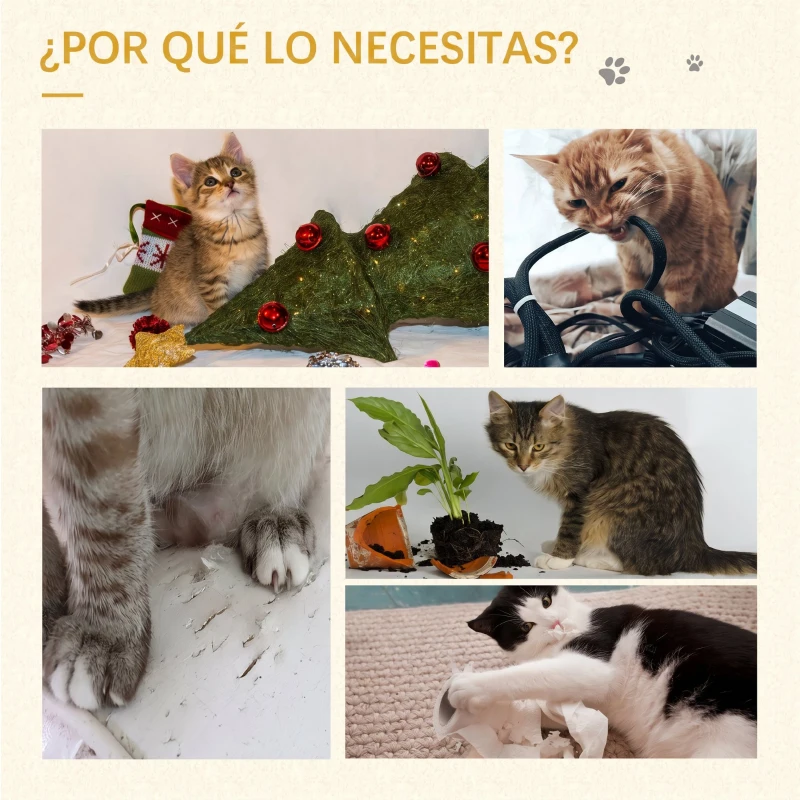 PawHut Árbol Rascador para Gatos Pequeño 49 cm Torre para Gatos con Poste de Yute Cama y Bola Colgante 40x40x49 cm Café