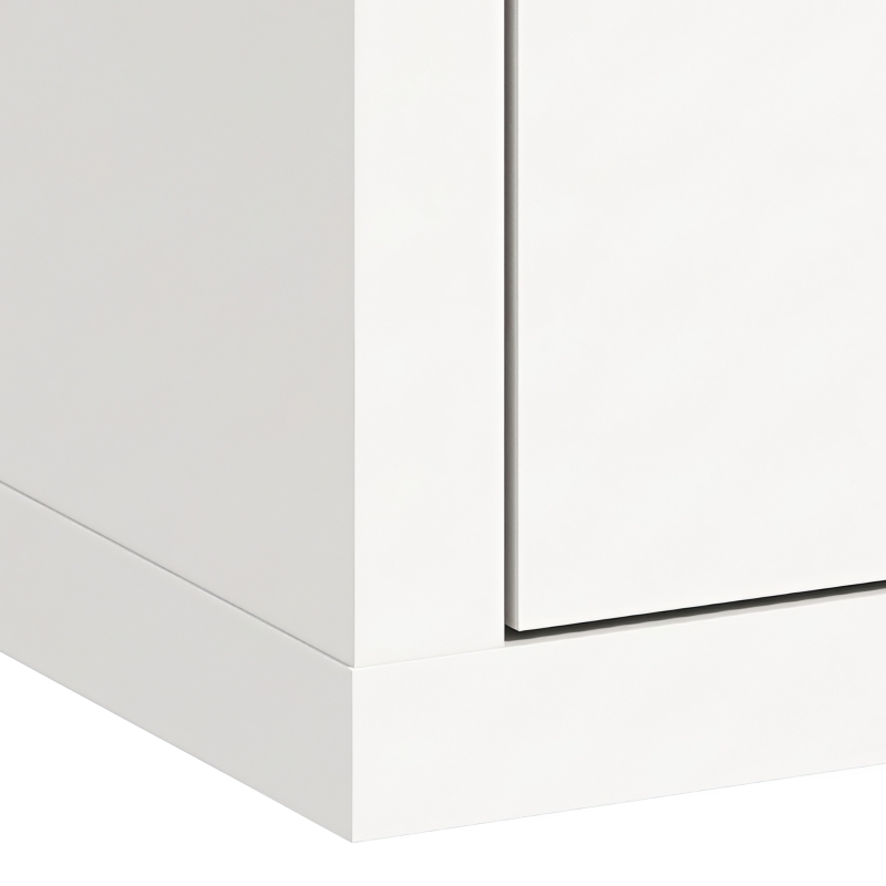HOMCOM Wall Mount Medicine Cabinet with Combination and Key Lock, 2 Tier Stainless Steel First Aid Cabinet, White