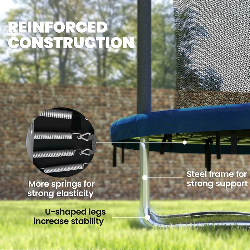 SPORTNOW 6ft Trampoline with Safety Enclosure Net, Steel Frame Outdoor Trampoline, with Edge, Safety Cover