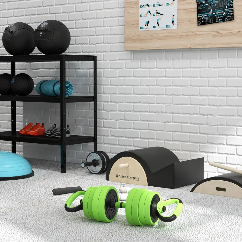 SPORTNOW Pesi da Palestra Set 4 in 1 da 40kg totali, utilizzabile come Kettlebell, Manubri e Bilancieri