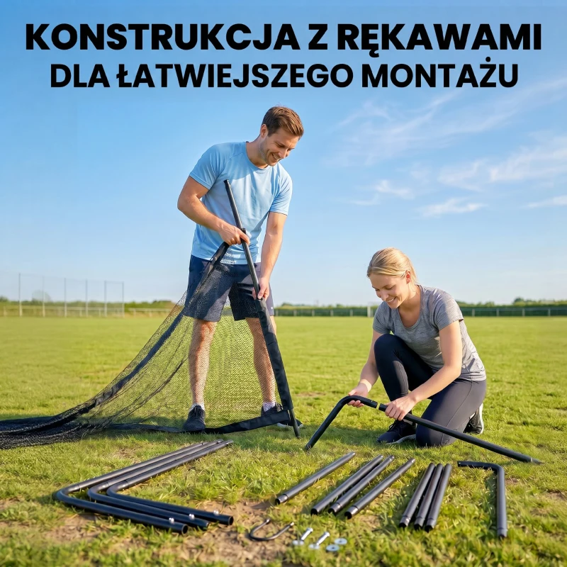 SPORTNOW Baliza de Futebol para Jardim 300x120x200 cm com Rede Resistente, Estrutura Metálica e Estacas, Preto