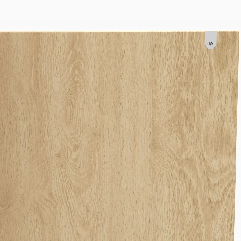 HOMCOM Slim Bedside Table Set of 2, Narrow Bedside Cabinet with Open Cubbies and Cupboard for Bedroom Living Room, Oak