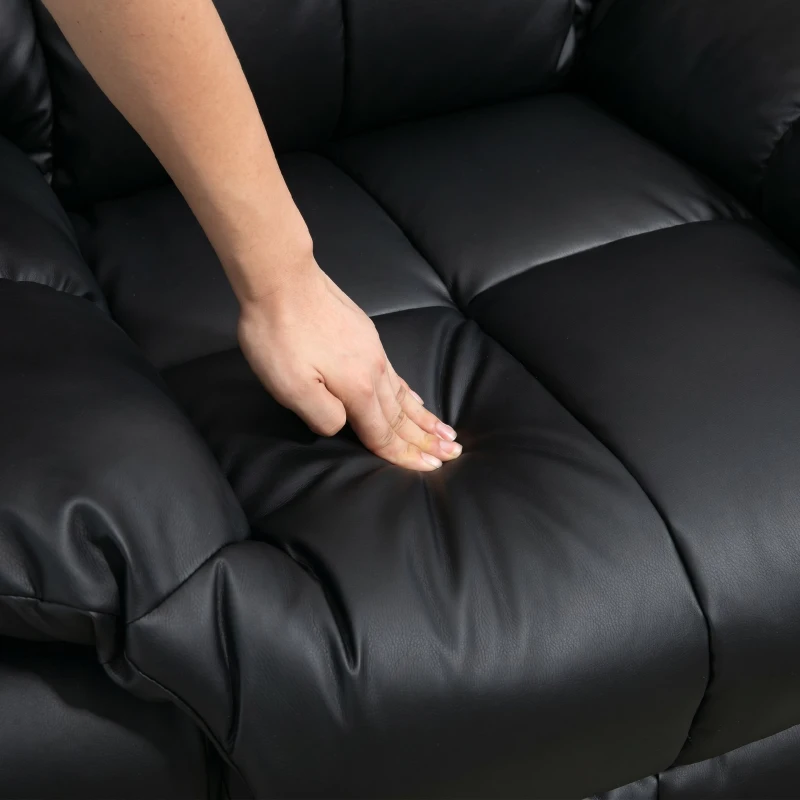 HOMCOM Fotoliu Relax cu 8 Puncte de Masaj și Reclinare la 165° din Piele Ecologică, Negru
