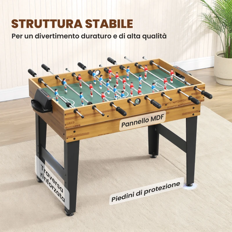 SPORTNOW Tavolo da Gioco 13 in 1 con Calciobalilla, Ping Pong, Air Hockey, Biliardo, Scacchi e Altri, Noce