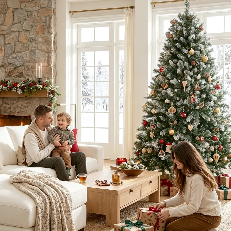 HOMCOM Albero di Natale Innevato Alto 180 cm con 910 Rami e Pigne, Base in Metallo Pieghevole, Verde