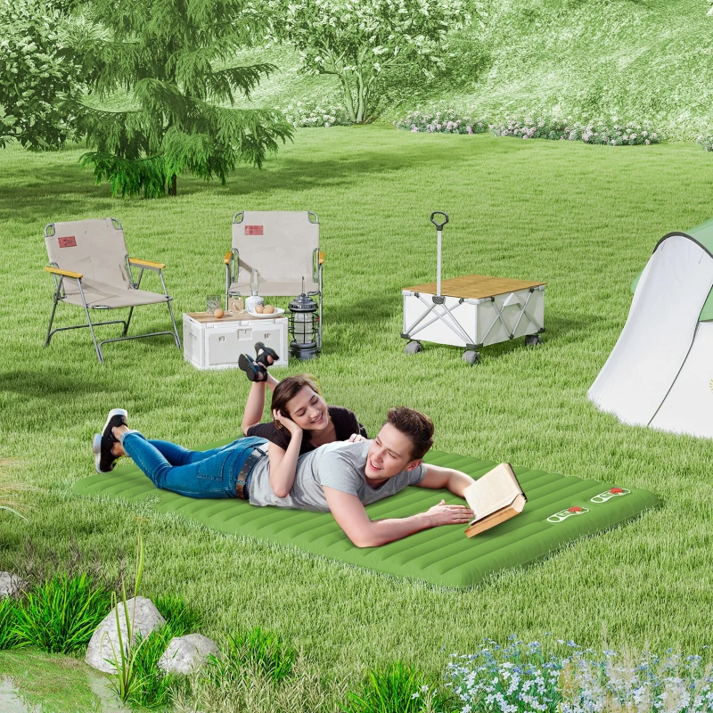 Outsunny 2 Person Camping Inflatable Mattress - Green