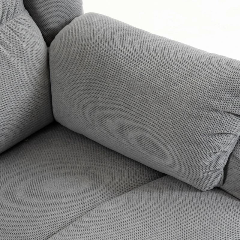 HOMCOM Fauteuil met opstahulp, massagefunctie en lendenverwarming, recliner met afstandsbedieningen en zijvakken, lichtgrijs