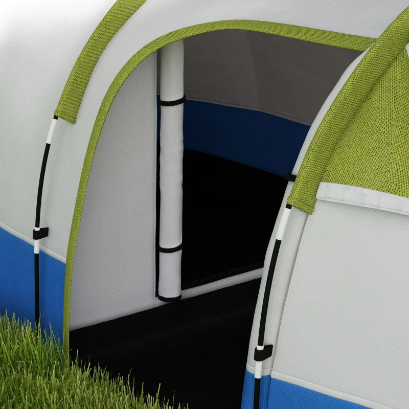 Outsunny Tienda de Campaña Plegable para 2 Personas 2 Habitaciones Bolsa de Transporte 420x200x150 cm Azul Oscuro y Verde