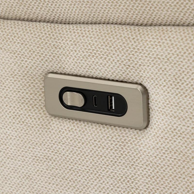 HOMCOM Fauteuil Releveur Électrique Massage et Chaleur Fauteuil Relax Électrique Chenille Ports USB Dossier Inclinable Crème