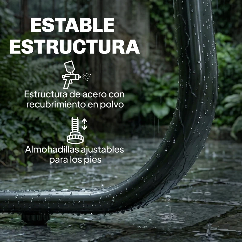 Outsunny Conjunto Jardín Exterior de 4 Piezas con Sofá de 2 Plazas 2 Sillones Mesa de Vidrio Templado Tela Textilene Gris Oscuro