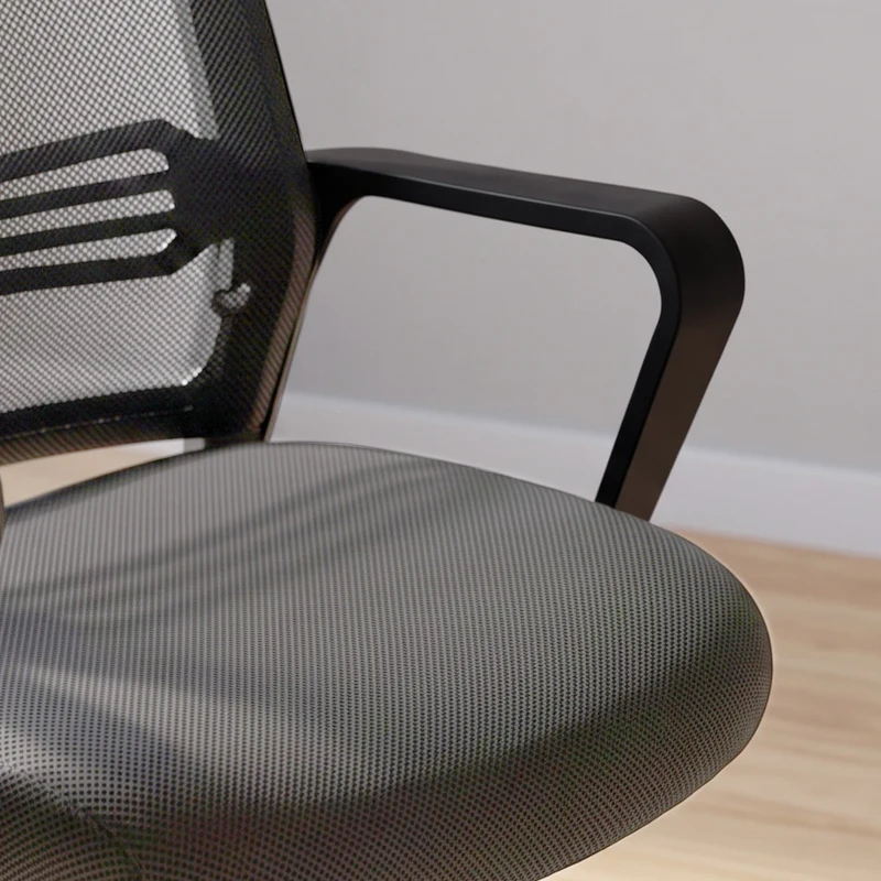 HOMCOM Padded Meeting Office Chair, Ergonomic Desk Chair No Wheels with Sled Base for Bedroom, Waiting, Reception, Dark Grey