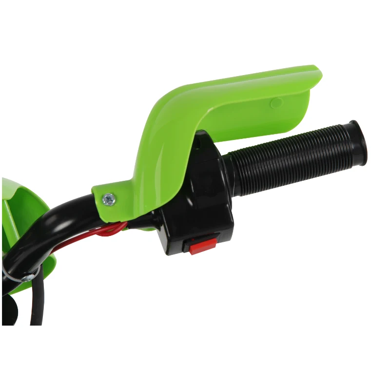 HOMCOM Moto électrique enfants, moto cross pour enfants avec batterie 6 V, phares, musiques et roues d'entraînement, 3 à 6 ans, charge 25KG, vert et noir