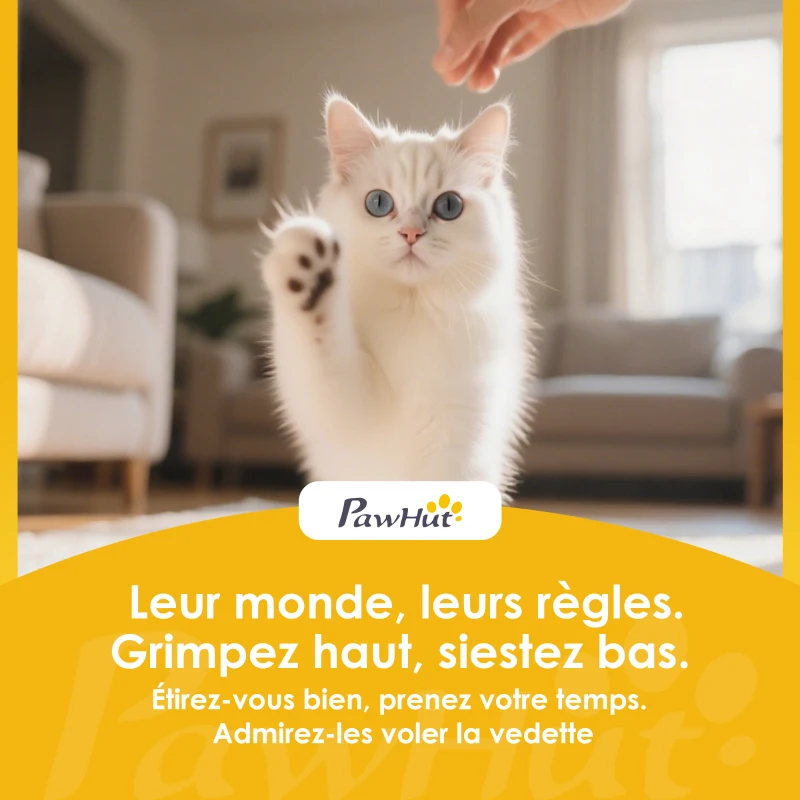PawHut Tour pour chat à 4 niveaux arbre à chat stable avec griffoirs en sisal et bord en peluche 2 plateformes 50x36x101cm gris