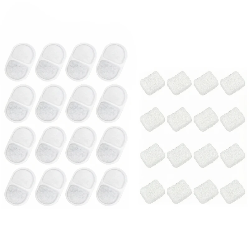 PawHut 16 Pack Cat Water Fountain Filters, Replacement Filters Set for 3.2L/2.5L Automatic Pet Fountain