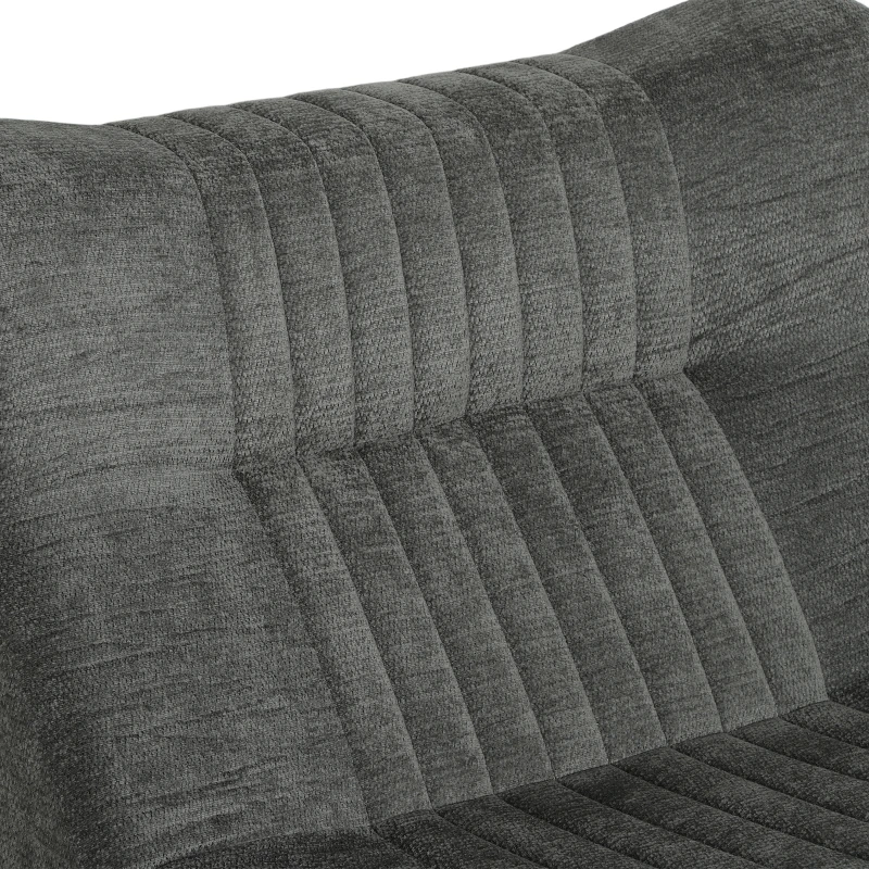 HOMCOM Canapé Paresseux Chaise de Sol à Silhouette Papillon avec Poches Latérales, sans Assemblage, 80x90x76cm, Gris Châtaigne