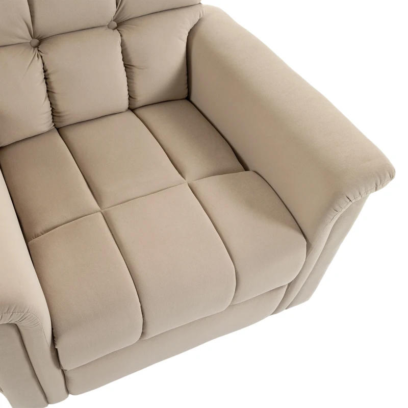 HOMCOM Fauteuil Releveur Électrique, Fauteuil Relax Électrique en Velours avec Dossier Inclinable, Télécommande, Marron