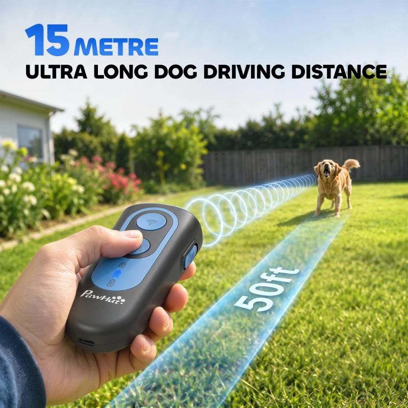 PawHut Anti Barking Device for Dogs, Ultrasonic Stop Dog Barking Device with 5 Modes & Vibration, LED Flashlight
