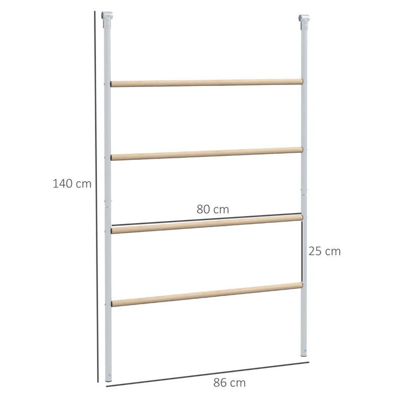 PawHut Percha para Gallinas de 4 Niveles de Madera y Acero para 4-6 Gallinas 140x86 cm para Gallineros de Tubos 25 mm Natural