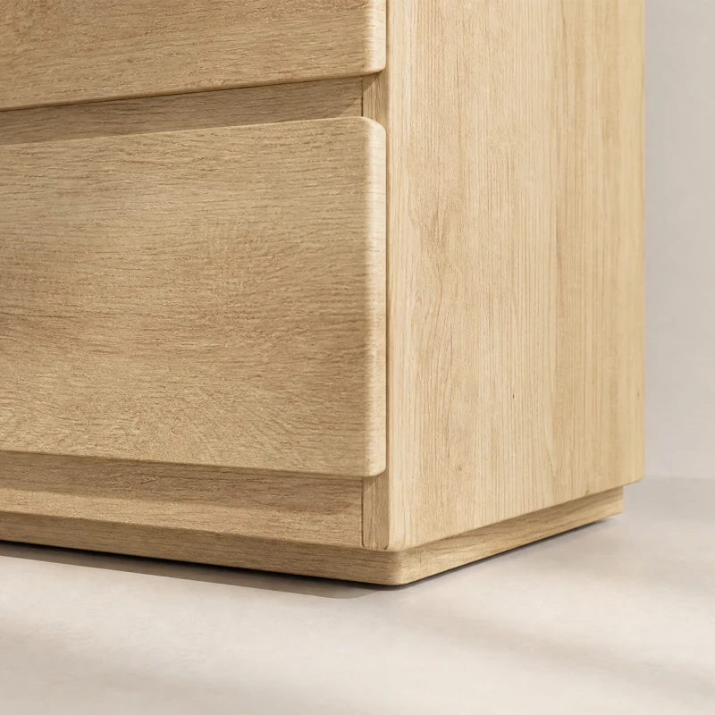 HOMCOM Commode 6 tiroirs meuble de rangement sans poignées design minimaliste 120 x 39 x 75 cm chêne