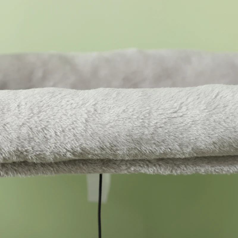 PawHut Copac pentru Pisici Multifuncțional, Înalt de 132 cm, cu Căsuță, Pat, Stâlpi de Zgâriat, Perie și Minge, Gri