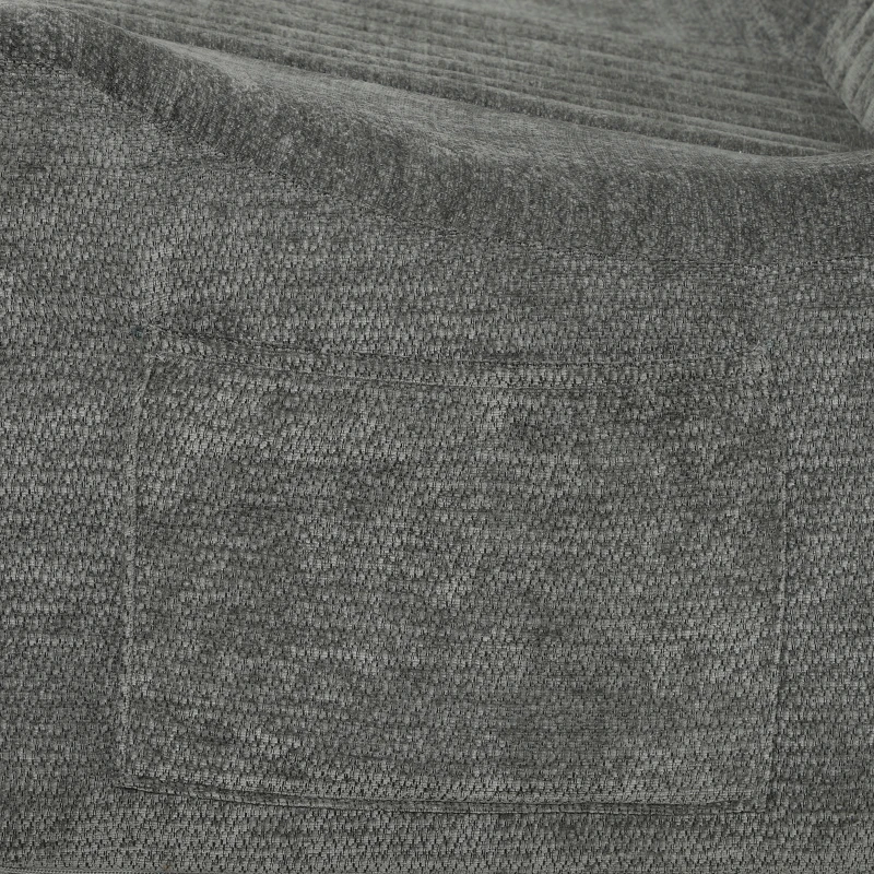 HOMCOM Canapé Paresseux Chaise de Sol à Silhouette Papillon avec Poches Latérales, sans Assemblage, 80x90x76cm, Gris Châtaigne