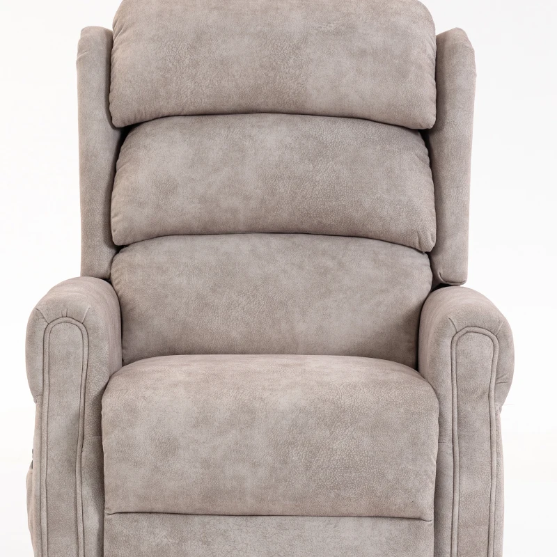 HOMCOM Fauteuil releveur électrique massage par vibrations et chaleur, fauteuil relax électrique en velours, 80x160x82cm, beige