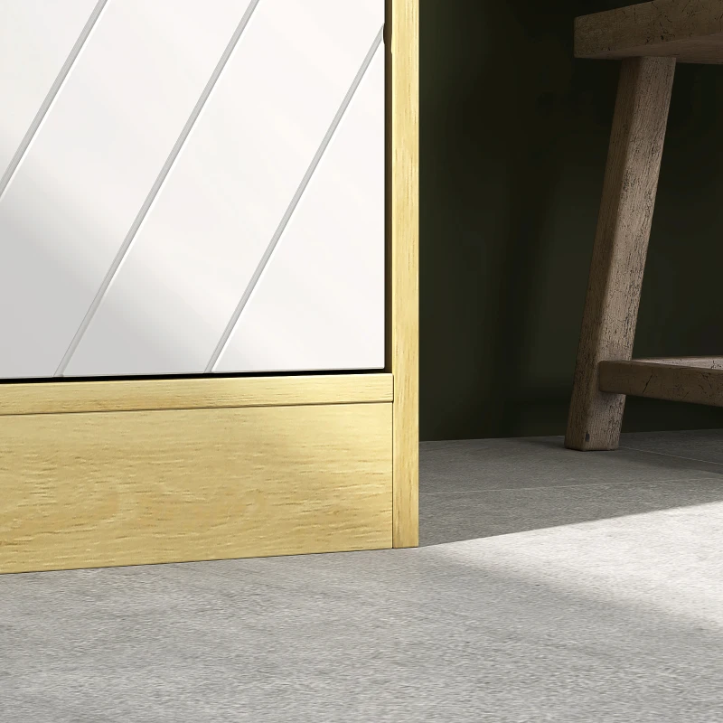 HOMCOM Columna de Baño Estrecha con 2 Puertas y 2 Estantes Abiertos, para Espacios Pequeños, 30x24x170 cm, Roble y Blanco