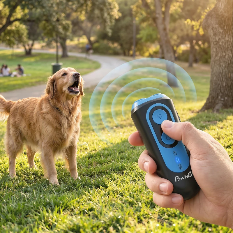 PawHut Anti Barking Device for Dogs, Ultrasonic Stop Dog Barking Device with 5 Modes & Vibration, LED Flashlight