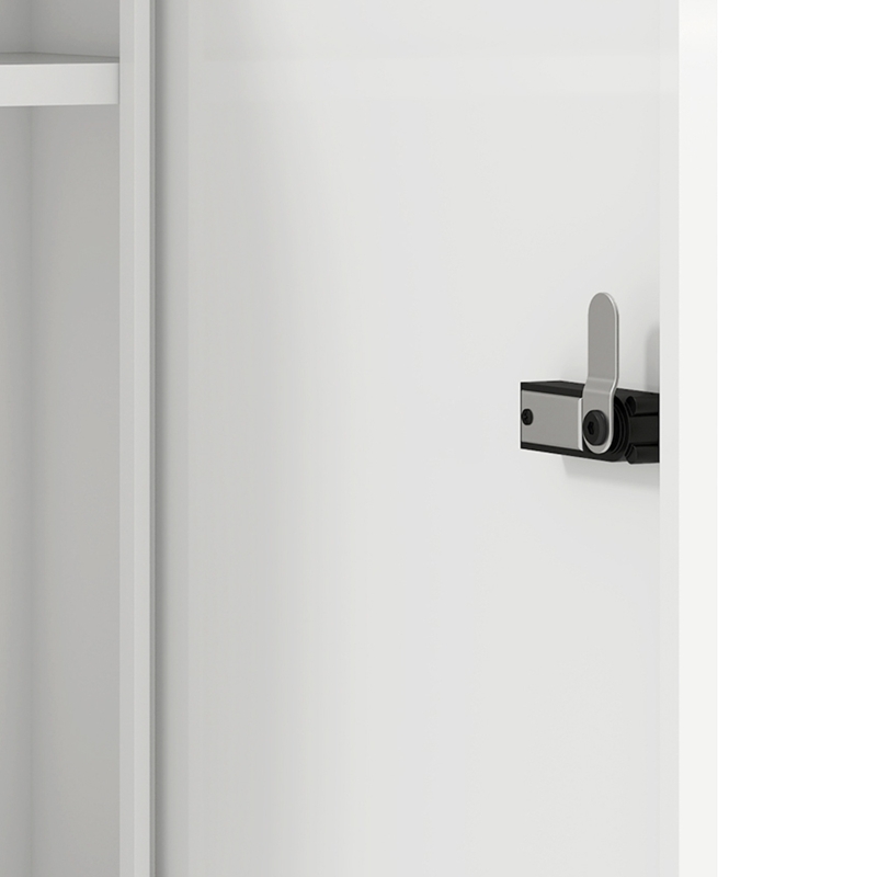HOMCOM Wall Mount Medicine Cabinet, Bathroom Cabinet with Combination Lock, Door and Storage Shelves, White