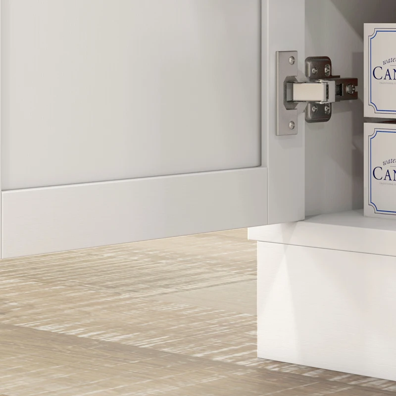 HOMCOM Mueble armario para microondas para cocina con espacio abierto 1 cajón y armario 2 puertas 61 x 35 x 125,4 cm roble