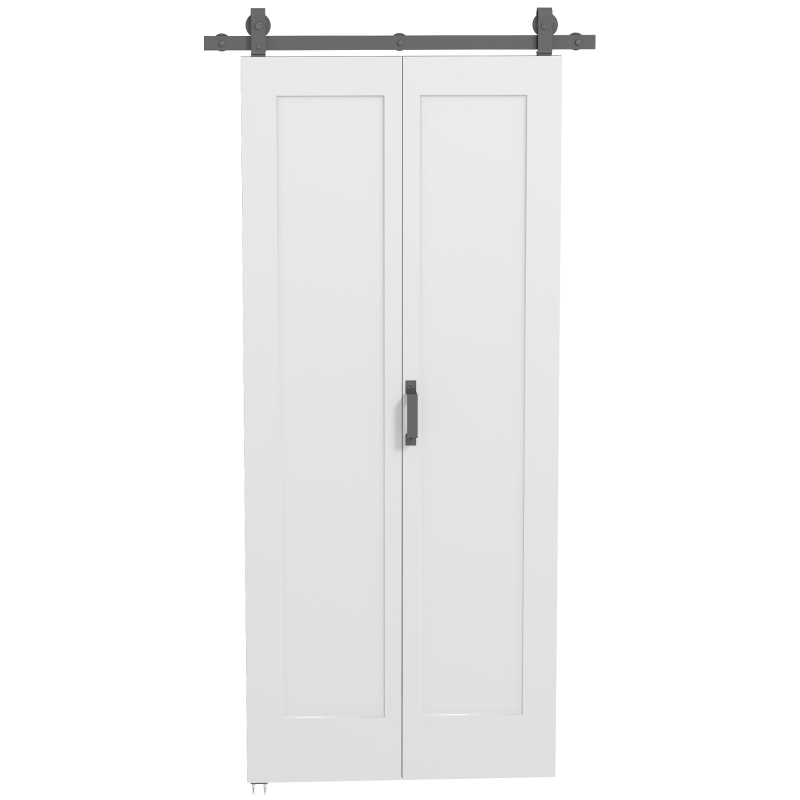 HOMCOM Ușă Glisantă Pliabilă Tip Carte cu Suprafață Vopsibilă, 90x210 cm, Albă
