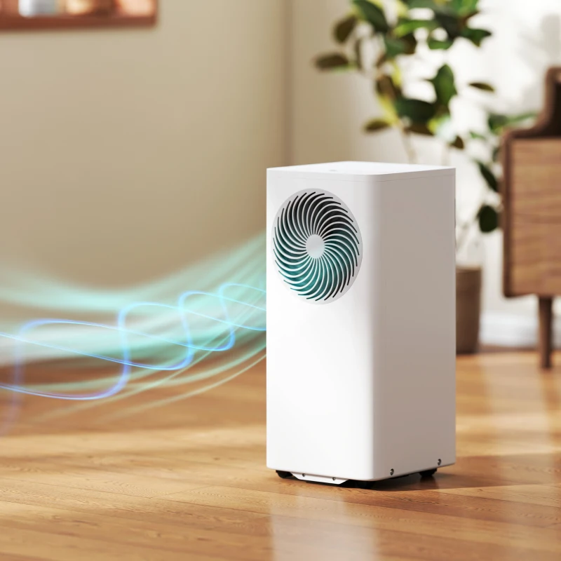 HOMCOM Aire Acondicionado Portátil 9000 BTU 4 en 1 Enfriamiento Deshumidificador Ventilador Modo de Sueño para 33 m² Blanco