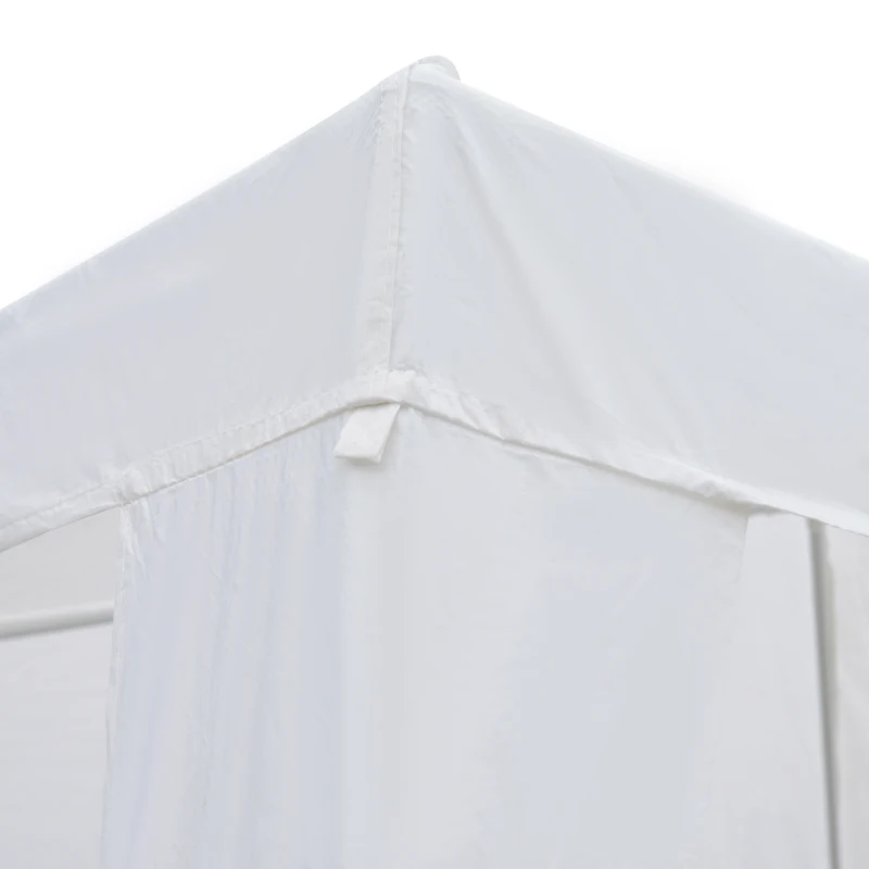 Outsunny Carpa Desmontable 3x3x2,45m Pabellón de Jardín de Tubo de Acero Anti-UV Pérgola Cenador para Terraza Patio Playa Blanco