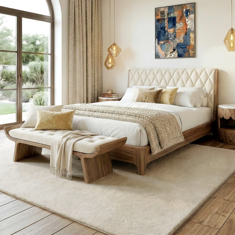 HOMCOM Alfombra Salón 160x230 cm Lavable en Lavadora Pelo Largo Estilo Moderno Tapete para Sala de Estar Dormitorio Crema