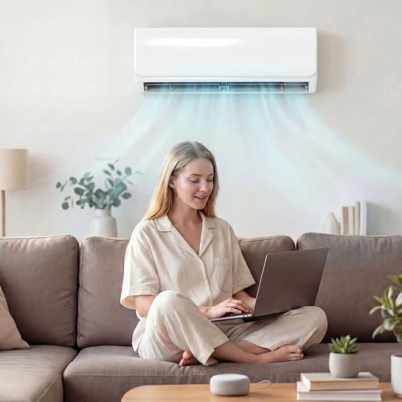 HOMCOM Aire Acondicionado Split Inverter 12000 BTU con Bomba de Calor WiFi y Control por Voz para 18 m² con Kit de Instalación