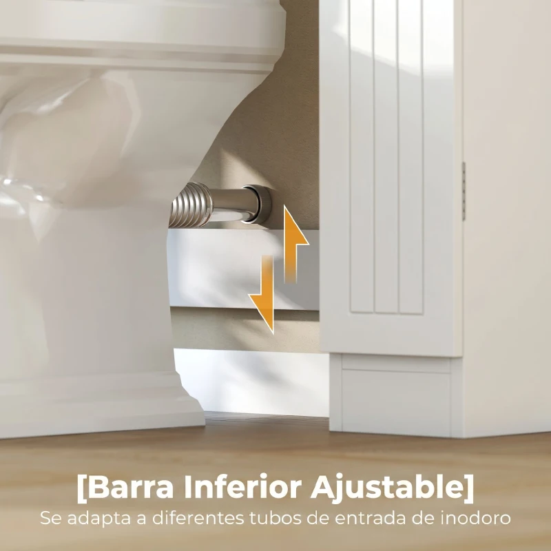 HOMCOM Mueble sobre Inodoro con 2 Armarios Cajón Abatible Portapapeles y Estantes Ajustables 88x18x98 cm Blanco
