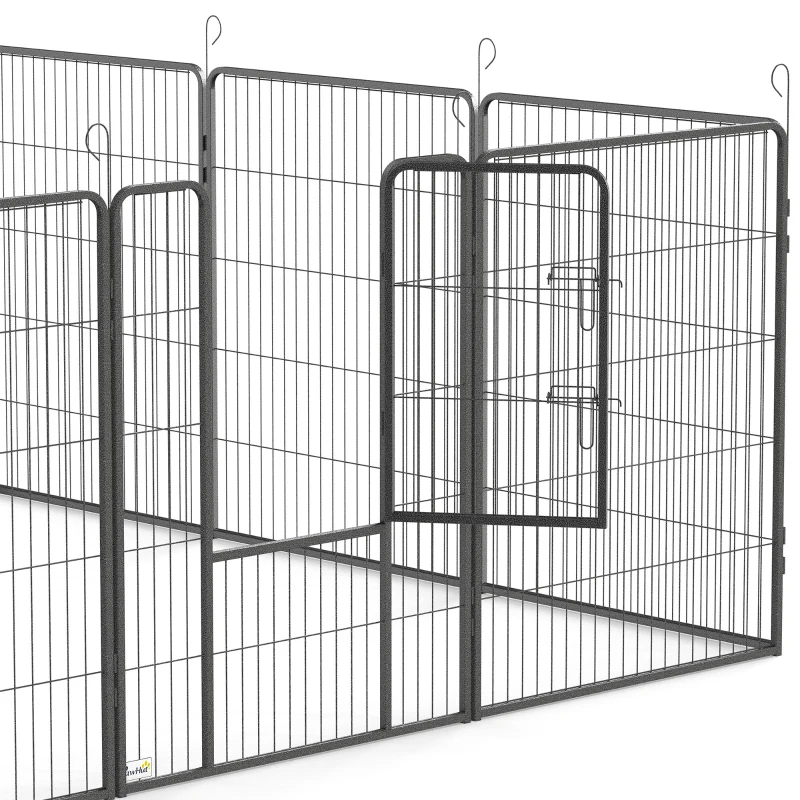 PawHut 12 Panels Heavy Duty Puppy Playpen, for Small Dogs, Indoor and Outdoor Use - Silver