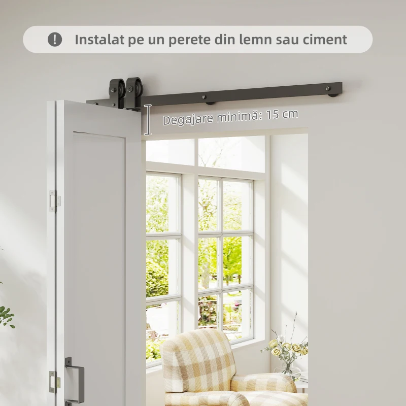 HOMCOM Ușă Glisantă Pliabilă Tip Carte cu Suprafață Vopsibilă, 90x210 cm, Albă