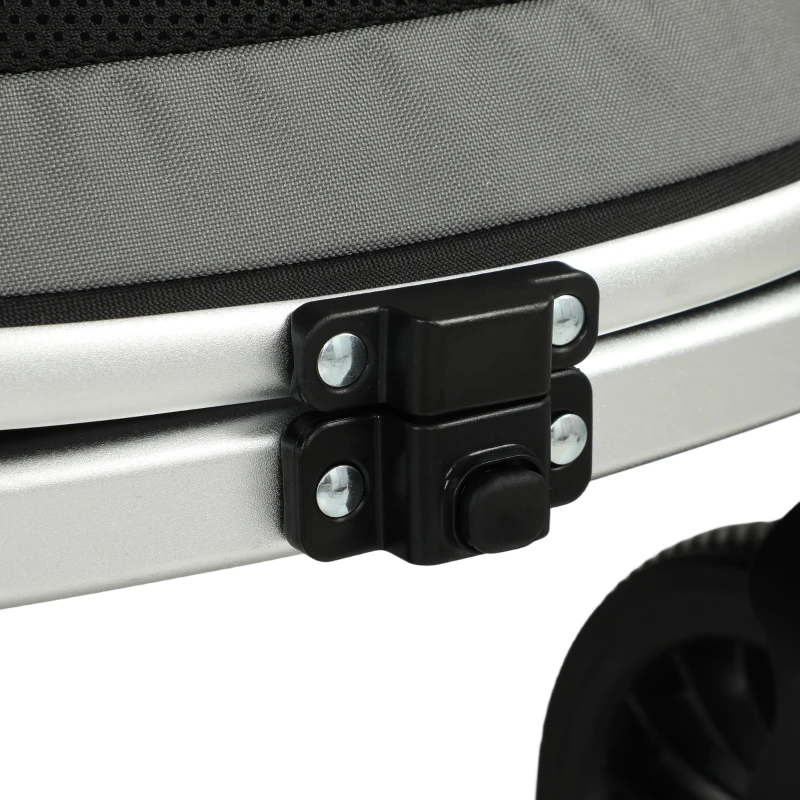 PawHut Dog Stroller, Easy Folding Pet Stroller for Small and Medium Dogs with Shock Absorption, Maximum Load 20 kg, Grey
